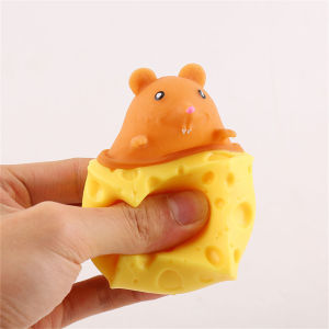 AILEBE น่ารักและตลกป๊อปอัพของเล่นบีบชีสเมาส์ถ้วยบล็อกของเล่นเด็กการ์ตูนบีบอัดซ่อนหาของเล่นบีบอัดของเล่นของเล่นคลายเครียดของเล่นบีบ
