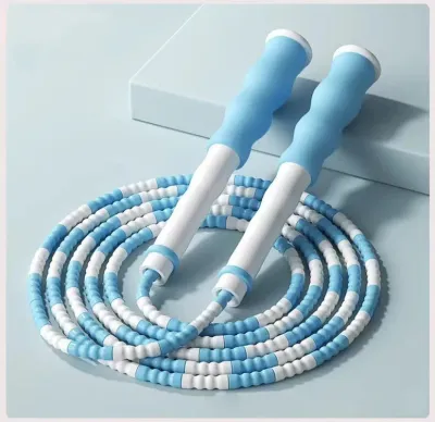 Wimmax 2.8M Skill Jump Rope Bamboo PVC Beginner Adult Child Soft Beaded No Tangle Segmented Fitness Skipping Cable Workout