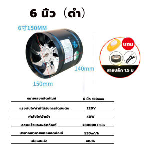 พัดลมระบายอากาศ 4 นิ้ว 6 นิ้ว พัดลมดูดอากาศ 2800 หมุนต่อนาท พัดลมห้องครัว พัดลมดูดควันน้ำมัน เสียงเงียบ พัดลมระบายอากศ พัดดูดอากาศ