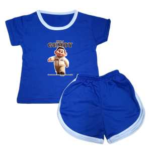 Setelan Kaos Anak Perempuan Dan Cowok Celana Pendek Gambar Kartun 2024 GEMOY UMUR 6 BULAN - 7 TAHUN