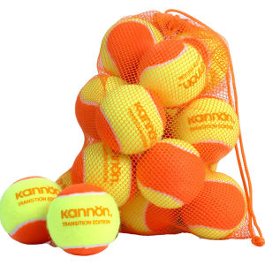 Kannon 12Pcs Tennis Balls for Kids 0-14 Years Old with Mesh Bag Original Training Orange Red Green Children Transition Tennis Ball