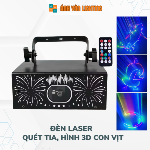 Đèn Laser Chiếu Hình 3D Con Vịt Phiên Bản Mới Quét Tia Hình | Cảm Biến Theo Nhạc Cao Cấp
