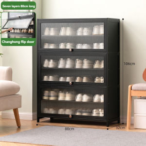 Shoe shelf simple multi-layer shoe cabinet Bamboo+acrylic shoe rack breathable shoe rack cabinet