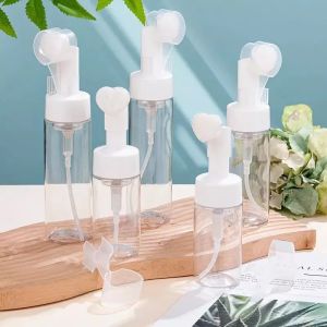 150ml/100ml Clear Mousse Foaming Bottle Pump Press Silicone Face Brush Foaming Bottle Foaming Brush Bottle