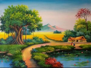 RUOPOTY 60x75cm Modern Painting By Numbers Frame On Canvas Country Road River Drawing On Number Diy Crafts Wall Decor Gift Artwork Picture Paint