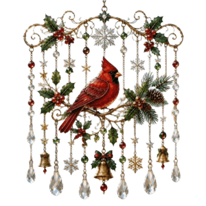 GJ56 Acrylic Christmas Wind Chime Elk Snowman Santa Claus Christmas Hanging Ornaments Window Hanging Bird 2D Flat Wind Chime Christmas