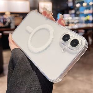Original Transparent Hard Phone Case For iPhone 16 16e 15 14 13 12 11 Pro Max Plus Mini Magsafe Magnetic Silicone Clear Cover