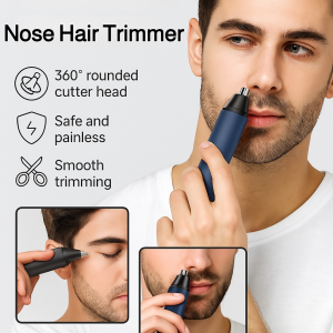 🔥Convenient And Fast🔥 German Quality Electric Nose Hair Trimmer Rechargeable Portable USB Compact Size Nose Hair Clipper German Standard USB Charging Safe And Non - Invasive Travel Portability Painless Trimming Protects Nasal Health