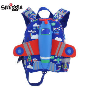 Australia Original Smiggle Childrens New Schoolbag Baby Shoulder Backpack kindergarten Blue Space Shuttle Small class Boy Bags