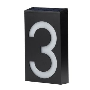 JGYBI Easy Install Solar LED House Number Durable Waterproof Solar Powered Address Sign Number 0-9 Smart Light Control Solar Outdoor Address Lights Outdoor Garden