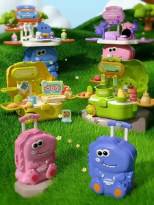 Dinosaur Nanny Play Luggage Ice Cream Clay Toy Set 25PCS / Popsicle 20PCS Pretend Play Kids Mainan Beg Troli Edukasi