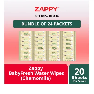 Zappy Babyfresh Water Wet Wipes 80 Sheets 99% Pure Water Wipes Resealable