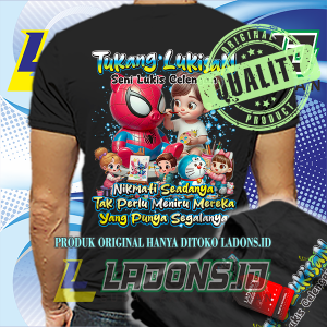 LADONS.ID BAJU KAOS TUKANG LUKISAN CELENGAN ANAK KATUN COMBED 24S LENGAN PENDEK DAN PANJANG