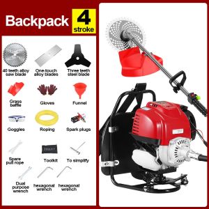 CHUANGCHAO Heavy Duty 4-Stroke Gasoline Grass cutter Portable Backpack Style Multi-functional Gasoline Grass cutter Lawn Mower Agriculture Weeder Trimmer Gasoline Machine