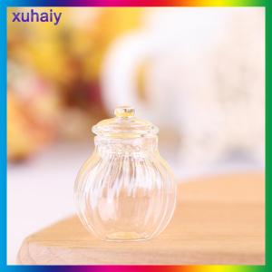 xuhaiy Lọ thủy tinh tròn thu nhỏ Nhà búp bê 1:12 lọ kẹo mô hình chai kẹo nhỏ