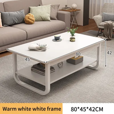 Coffee table for living room small apartment double-layer table rental house simple bedroom creative sofa small tea table meja kopi meja teh kecil di ruang tamu