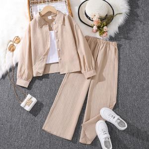 12 Colors 7 8 9 10 11 12 Years Girls Clothing Sets Long Sleeve Shirt + Long Pants 2pcs Girls Suits Birthday Gifts Kids Clothes2026