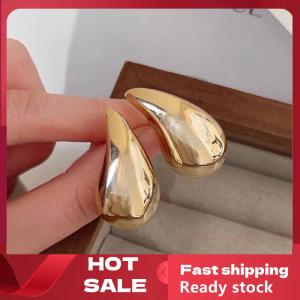 🚚【Local Express Delivery】🚚 Vintage Gold Plated Chunky Dome Drop Earrings For Womens Earstuds Glossy Teardrop Earrings Exaggerated Jewelry Gifts
