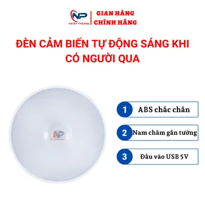 Đèn led cảm ứng đèn cảm biến chuyển động dán tường có nam châm hút mạnh có sạc USB tiện lợi sạc 1 lần dùng cả tháng