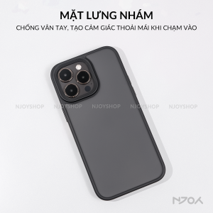 Ốp Lưng Nhám Chống Vân Nút Kim Loại Bảo Vệ Camera Cho iPhone 17 Pro Max 16 15 14 13 Njoyshop