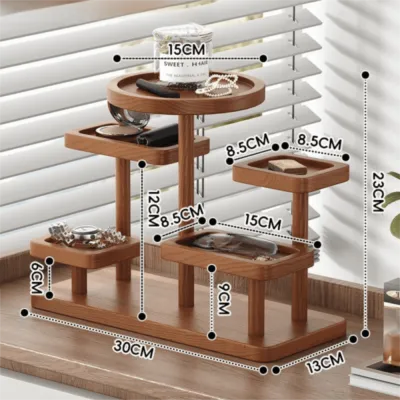 CLARO Retro Giá treo chìa khóa Bắc Âu Khay đựng đồ Giá đỡ chìa khóa bằng gỗ với Hooks Giá trưng bày trang trí Trang trí nhà cửa