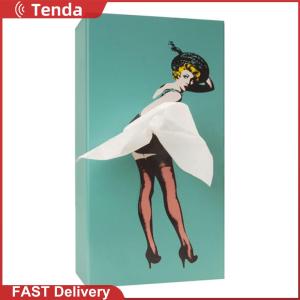 Fashionable Girl Facial Tissue Box Plastic Retro Style for Table Desk Storage Durable and Creative Home Decor