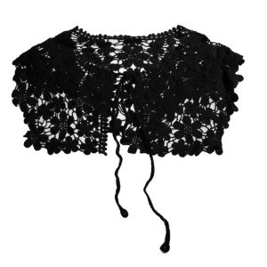 IMPRINT GRUBLE22LE4 Knitted Lace Fake Collar Shawl Hollow Out Crochet Lace Detachable Collar Casual Elegant Mini Cape Shawl for Women