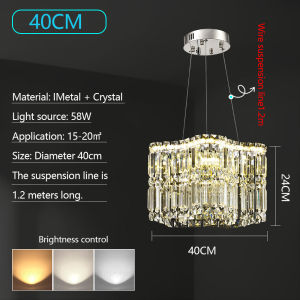 Living Room Crystal Pendant Light Luxury Modern Dining Room Lamp LED New Bedroom Creative Chandelier