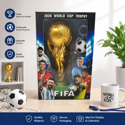 ชุดจำลองถ้วยรางวัลฟุตบอลโลก FIFA 2026 พร้อมพวงกุญแจลูกฟุตบอล ของสะสม ของขวัญสำหรับแฟนฟุตบอล