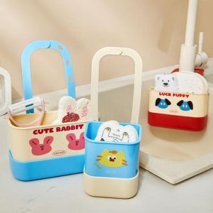 MMLUCK Plastic Sink Drain Basket Removable Adjustable Sink Storage Rack Multifunctional Draining Sink Hanging Storage Bag for Home