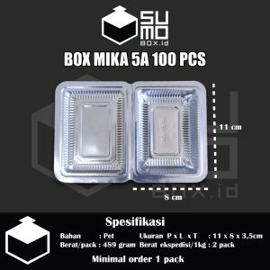 Plastik mika kue ukuran 5A isi 100pcs / mika kotak makanan / box mika kue bolu dan makanan