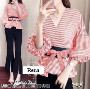 { THABITHA } HN / MC / kimono rena / kimono locky / baju atasan wanita dewasa / blouse wanita terbaru / baju atasan wanita yg viral / atasan wanita lengan panjang / atasan cantik model baru / { free ongkir + cod }