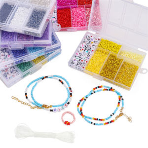 ชุดกล่องลูกปัดแก้วเช็คเครื่องราง3มม. 3500ชิ้นสร้อยข้อมูล DIY สร้อยคอลูกปัดตัวอักษรลูกปัดตัวอักษรแบนสำหรับทำเครื่องประดับ 3 มม