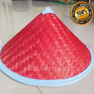 CAPING PETANI PREMIUM - CAPING WARNA MERAH DIAMETER 38 CM STANDAR UNTUK ANAK ANAK