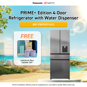 Panasonic PRIME+ Edition 4-Door Refrigerator NR-YW590YHHS with Auto Ice Maker and Water Dispenser [CV Eligible]