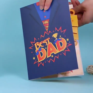3D Father Day Best Dad Paper Greeting Handwriting Accessory for Wedding Birthday Party Invitation Cards
