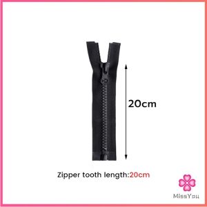 Missyou ซิปเสื้อ กระเป๋า ซิปเรซิน ทนต่อการสึกหรอ ดึงมือเรียบ ยิ่งใช้ยิ่งเนียน 1 ชิ้น black zipper