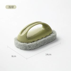 【SKIT SG】Multi-Purpose Bathroom Bathtub Washbasin Cleaning Brush Toilet Kitchen Glass Wall Cleaner Sponges Brushes Cleaning Tool Handle Grip Sponge Brush Soft Magic Sponge Bath Brush with Handle Bathroom Tile Brush Magic Sponge Brush Washing Pot Clean