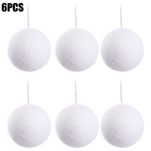 6/18Pcs White Christmas Balls Ornament for Tree Shatterproof PE Foam Christmas Tree Ornament Xmas Ball Decoration 8/6/4cm
