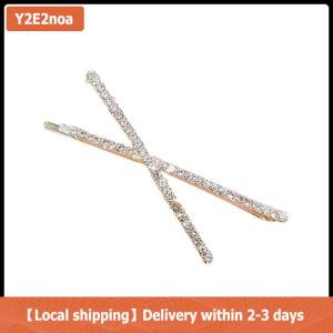 【Local shipping】 2pcs chéo tinh thể kẹp tóc thạch x tóc Clip barrettes đơn giản Side Clip