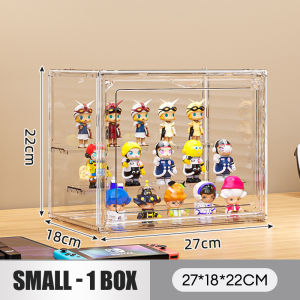 TOAO Acrylic Display Case Transparent Boxes Popmart Storage Organizer Stackable Magnetic Dustproof Box Acrylic Toy Storage Box