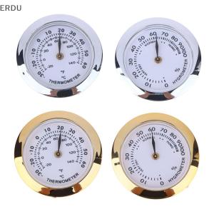 💕💞【Special price】ERDU กล่องซิการ์การเล่นกลกล่องกันความชื้นตัวชี้37มม. แบบเข็มฝังตัวชี้วัดอุณหภูมิเงินทองขนาดเล็ก