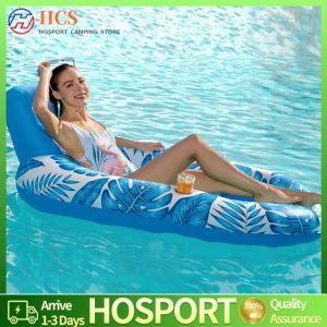 【HCS】 Inflatable Pool Recliner Floater Multifunctional Pool Floating Backrest Chairs Portable Foldable Adults for Beach Pool Party