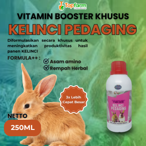 Vitamin Penggemuk Kelinci / Vitamin Herbal Penggemuk Kelinci / Vitamin Pemacu Pertumbuhan dan Penggemukan Kelinci / Vitamin Kelinci Cepat Besar / Asam Amino Untuk Kelinci Pedaging