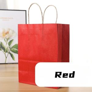 10PCS Kraft Paper Bag Reusable Gift Bag Colours Birthday Party High Quality Gift Bag Tote Bag 1 Piece