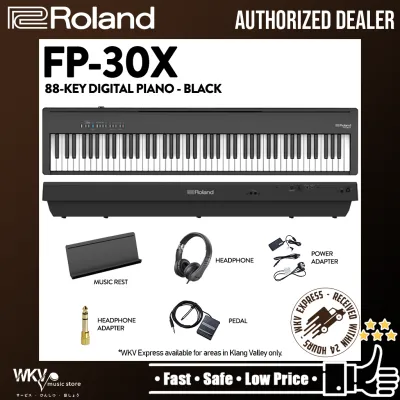Roland FP-30X 88 Key Digital Piano Portable Package Electric Weighted Keyboard - Black (FP30X FP30 X FP 30X)
