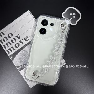 New Casing VIVO X200 FE VIVO Y29t 5G Hot Cartoon Creative Fashion Shockproof Lens Protection Phone Case with Cute Bear Beads Bracelet 2025