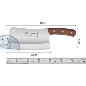 Japanese Knife Steel 825g Heavy kitchen knife Thick Bone Cutting Japanese Knife household& Commercial Butcher