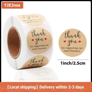 【Local shipping】 500pcs Thank You Round Sticker Scrapbook Letter Handmade Stickers Seal Labels Stickers Wedding Gift Flower Decoration