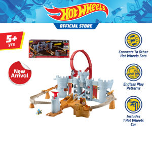 [NEW] Hot Wheels Mario Kart Bowsers Castle Track Set With 1:64 Scale Die-Cast Kamek Toy Vehicle & Storage (JHD24)